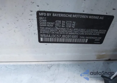 2018 BMW 430I Gran Coupe xDrive из США, поврежденный, VIN WBA4J3C57JBG91685